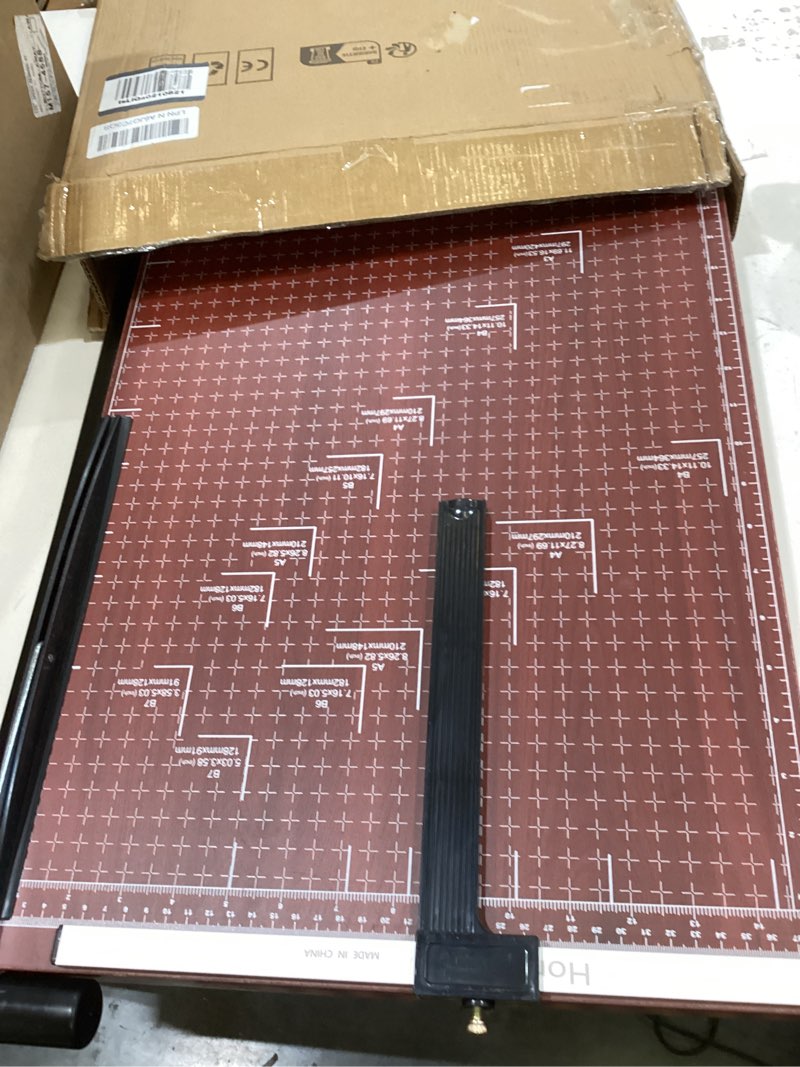 Condition photo showing Good Condition for paper cutter heavy duty 18" cut length professional large paper cutter 12-sheet capacity guillotine paper cutter for cardstock, safety, efficience, wide use for office, school, home (a2-a7)