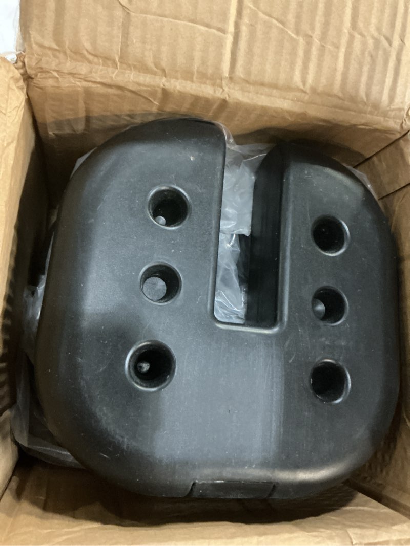 Condition photo showing Good Condition for elevon canopy weights set of 4, black, plastic with no-pinch design for easy installation and removal to secure tents canopies and umbrellas at outdoor events, 24 lbs, vinyl shell, si-sand and cement