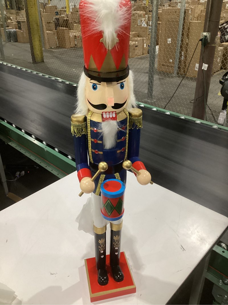 Condition photo showing Good Condition for funpeny 32 inch christmas nutcracker figures,wooden soldier in blue suit with red hat collectible for indoor table centerpiece desktop fireplace clearance decor