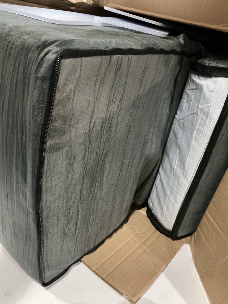 Condition photo showing Good Condition for eheyciga curved dog stairs ramp for high beds 19.7" h, 4-step dog steps for small dogs and cats, pet stairs for high bed climbing, non-slip balanced pet step indoor, grey fleece-grey 4-step