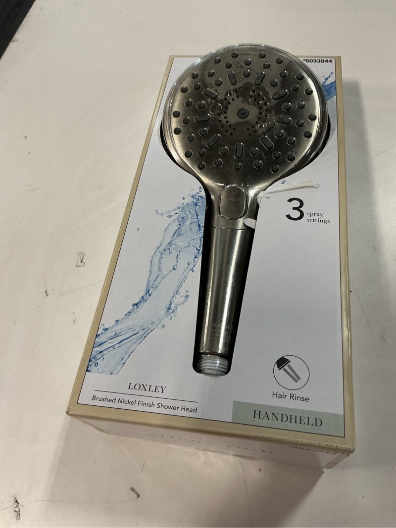Condition photo showing Good Condition for allen + roth loxley 3 -spray brushed nickel 4.7-in round handheld shower head 1.75 gpm