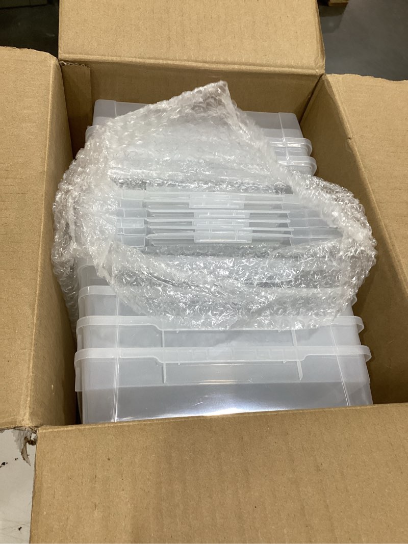Condition photo showing Good Condition for lifewith plastic multi-purpose storage box with latching lids, clear a4 paper storage, classroom organization, storage containers for board game, craft, document, magazine, art supplies clear 8