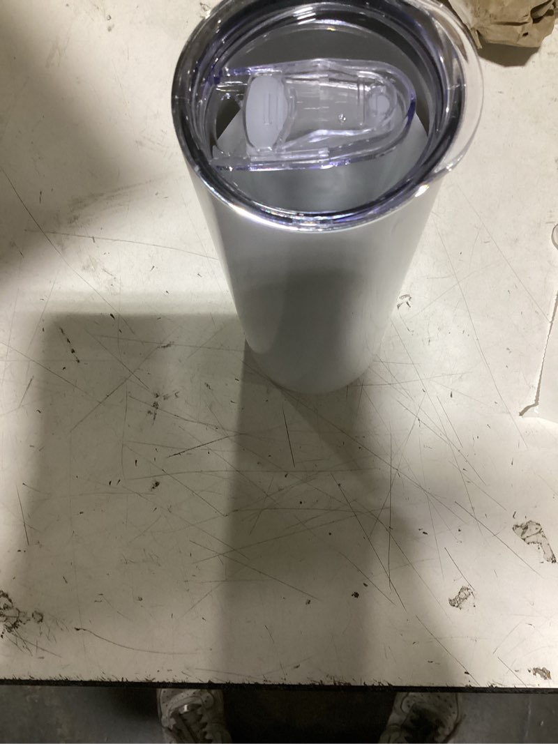 Condition photo showing Good Condition for 75 pack sublimation tumblers 20 oz skinny bulk,stainless steel double wall insulated straight sublimation tumbler cups blank white with lid,individually box,polymer coating for heat transfer