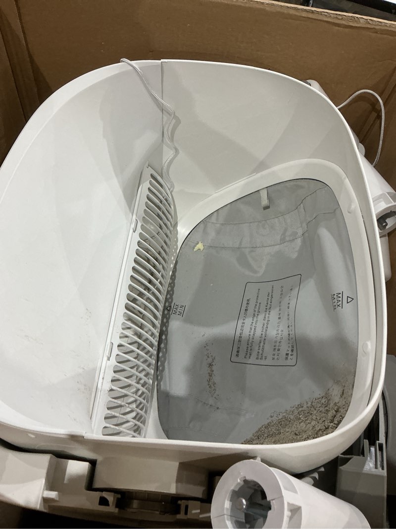 Condition photo showing Good Condition for used)))) thereye self cleaning cat litter box, open-top automatic litter box with app control, safety sensor and 10l large waste bin, smart kitty litter boxes with trash bags and mat for multiple cats grey