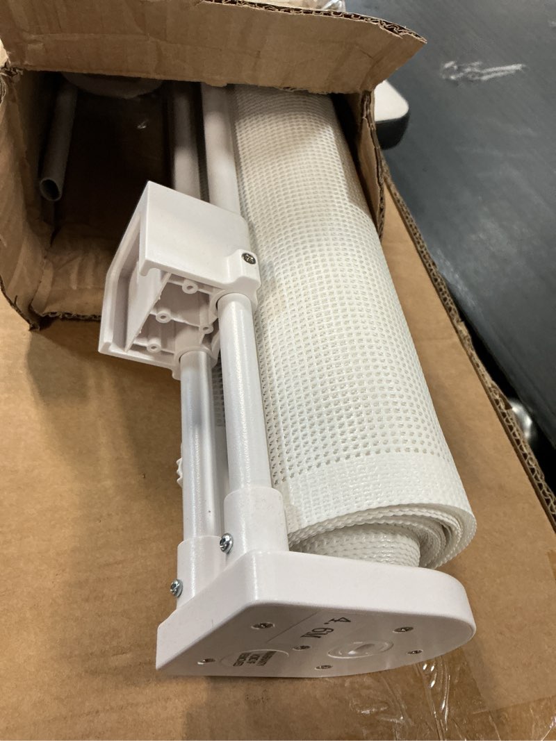 Condition photo showing As Is for 180" Extra Wide Retractable Baby Gates for Large Openings, 42" Extra Tall with Support Rods, Prevent Crawling, Mesh Dog/Pet Gate for Stairs/Doorways, Indoor/Outdoor Use White 42" Tall x 180" Wide