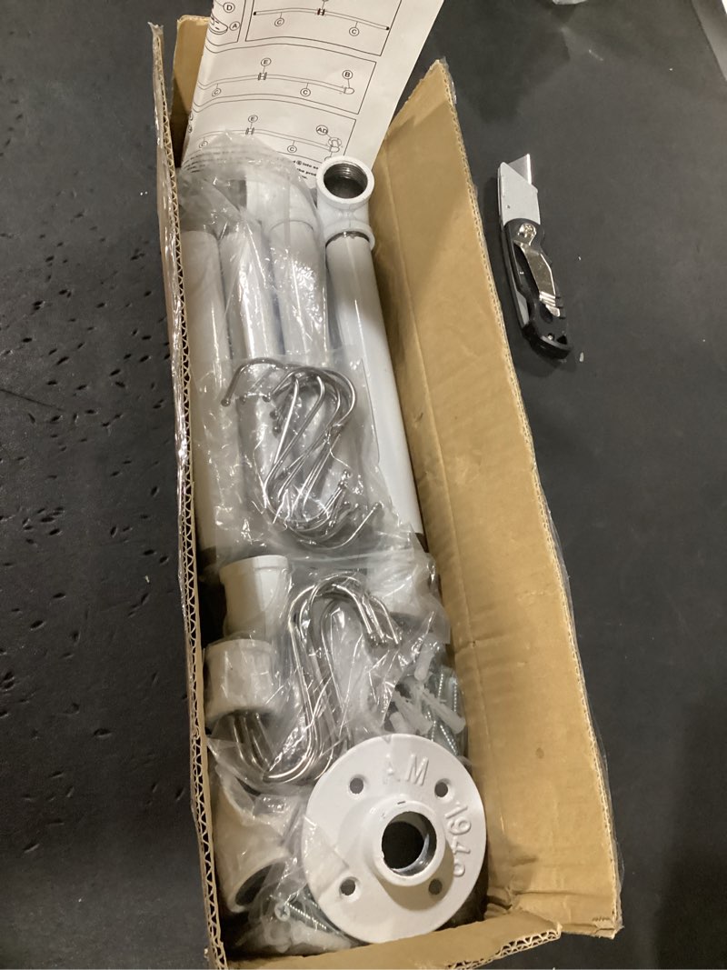 Condition photo showing Good Condition for erytlly industrial pipe wall mounted clothes rack,38 inches heavy duty detachable garment rack,multi-purpose hanging rod for closet,set of 2,white white 2