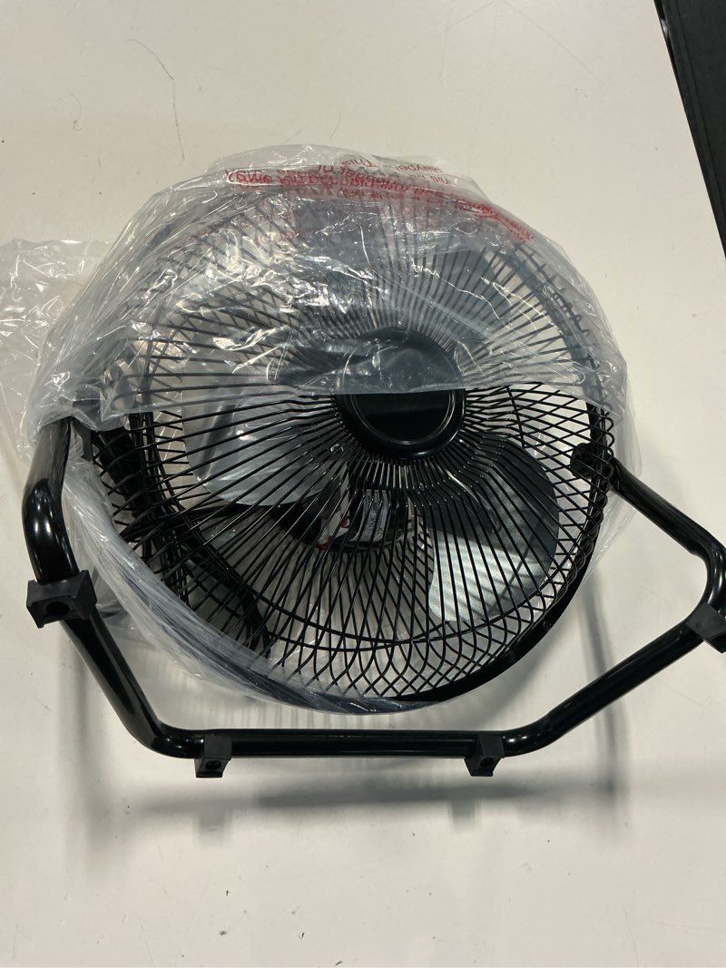 Condition photo showing As Is for mainstays 9 in high velocity floor fan wall mount black