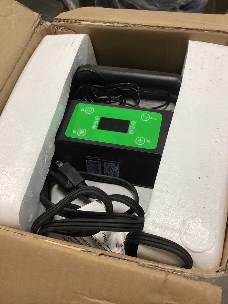 Condition photo showing As Is for Greenhouse Heater 1500W with APP Remote Control, Greenhouse Heater With Thermostat, Portable Outdoor Heater for Plants Vegetables Flowers,Smart Electric Safe Heater for Green house,Grow Tents,Garage silver