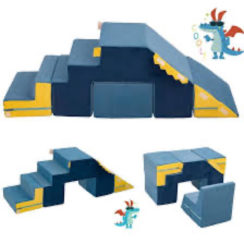 SUN & SUMMER Climbing Toys Foam Soft Play for Toddlers, Dinosaur Foldable Soft Climber Play Sets?Ind