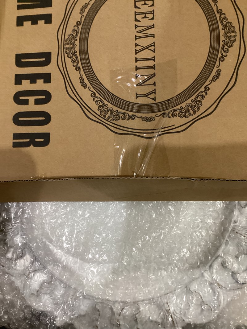 Condition photo showing New/Like New for 13" Antique White Charger Plates, Set of 6 Plastic Textured Chargers for Dinner Plates with Embossed Rim, Table Décor, Party, Wedding, Holiday FD03W
