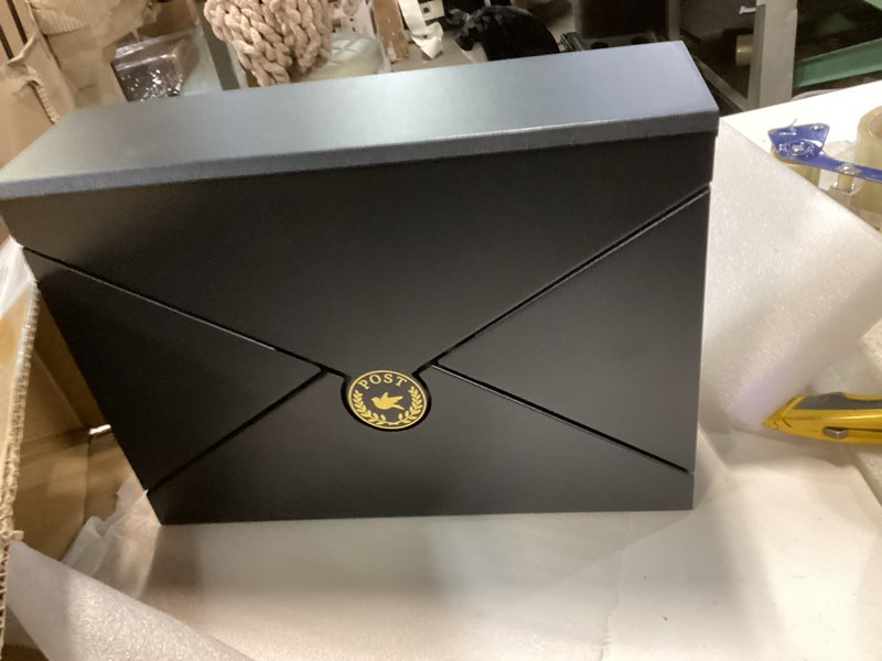 Condition photo showing Good Condition for Mailboxes for Outside Wall Mount, Door Mailbox with Lock, Waterproof Mailboxes for Outside Made of Rust-Resistant Metal, Easy to Install, for Home Doorways, 10.24" x 14.37" x 4" in Charcoal