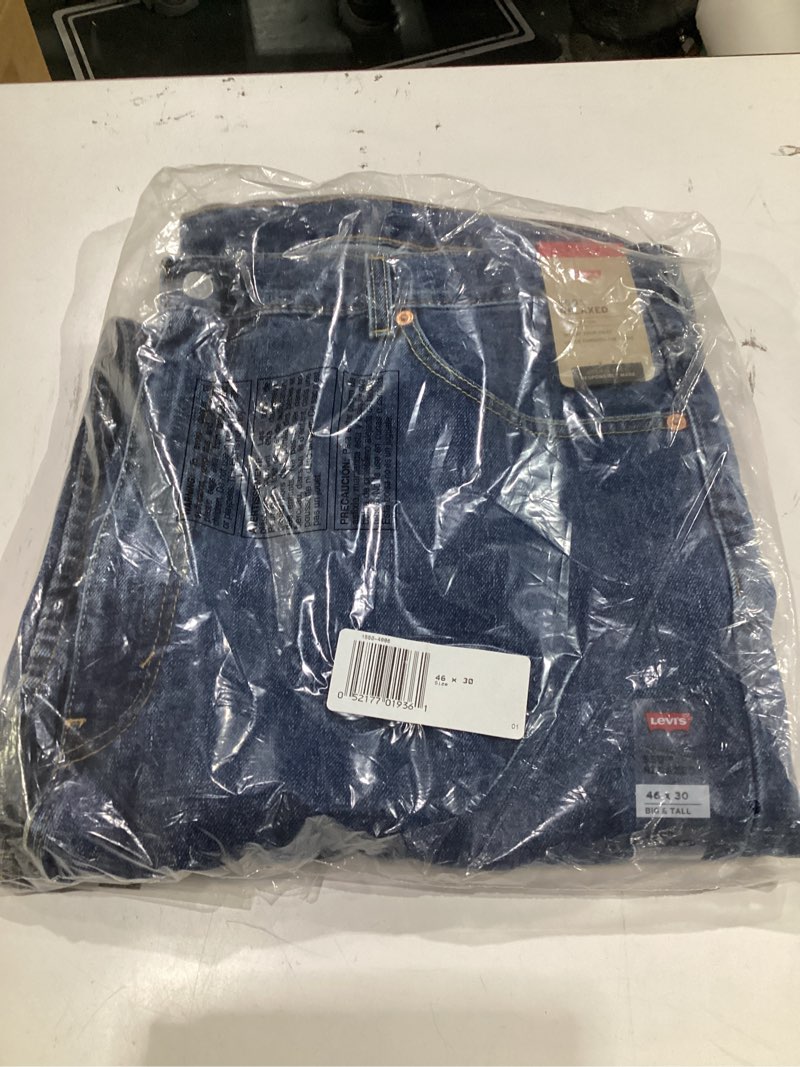 Condition photo showing Good Condition for levi's men's 550 relaxed fit jeans big & tall 46w x 30l dark stonewash (non stretch)