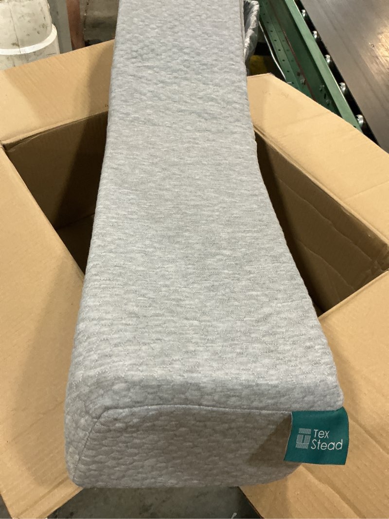 Condition photo showing Good Condition for bed gap filler for headboard & wall, mattress extender pillow | removable cover & memory foam, fills gaps between mattress and headboard, stops items falling (light gray, twin size) light gray twin(39"x7.87"x6.3")