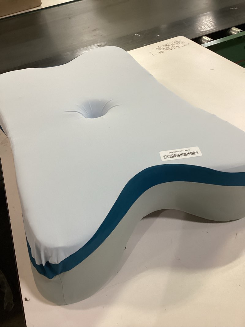 Condition photo showing Good Condition for Cervical Pillow for Neck Pain Relief - Ergonomic Neck Pillow for Sleeping Contour Memory Foam Pillows with Cooling Pillowcase, Orthopedic Bed Pillow for Side Back Stomach Sleepers Light Blue