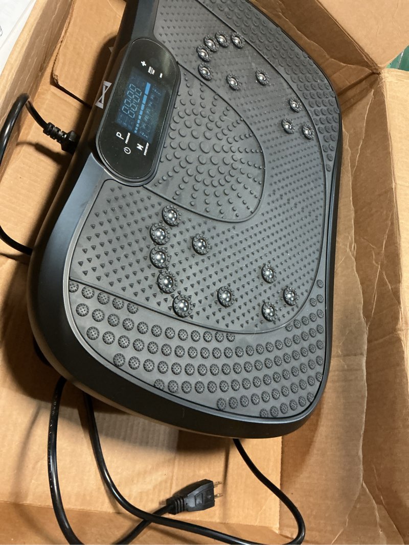 Condition photo showing Good Condition for axv vibration plate fitness platform exercise machine vibrating shaking full body shaker workout vibrate stand shake board sport for weight loss fat burner for gym home office slim-black