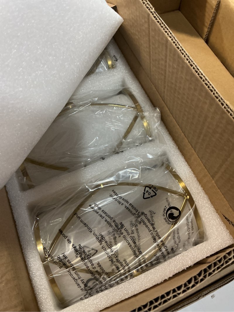 Condition photo showing Good Condition for Brushed Gold Pendant Lights Kitchen Island 3 Pack, Glass Kitchen Pendant Lighting Over Island with Rod, Modern Mini Hanging Light for Kitchen Sink Dining Room, CH9176BG-3PK Gold, Clear Glass 1-Light, 3 PACK