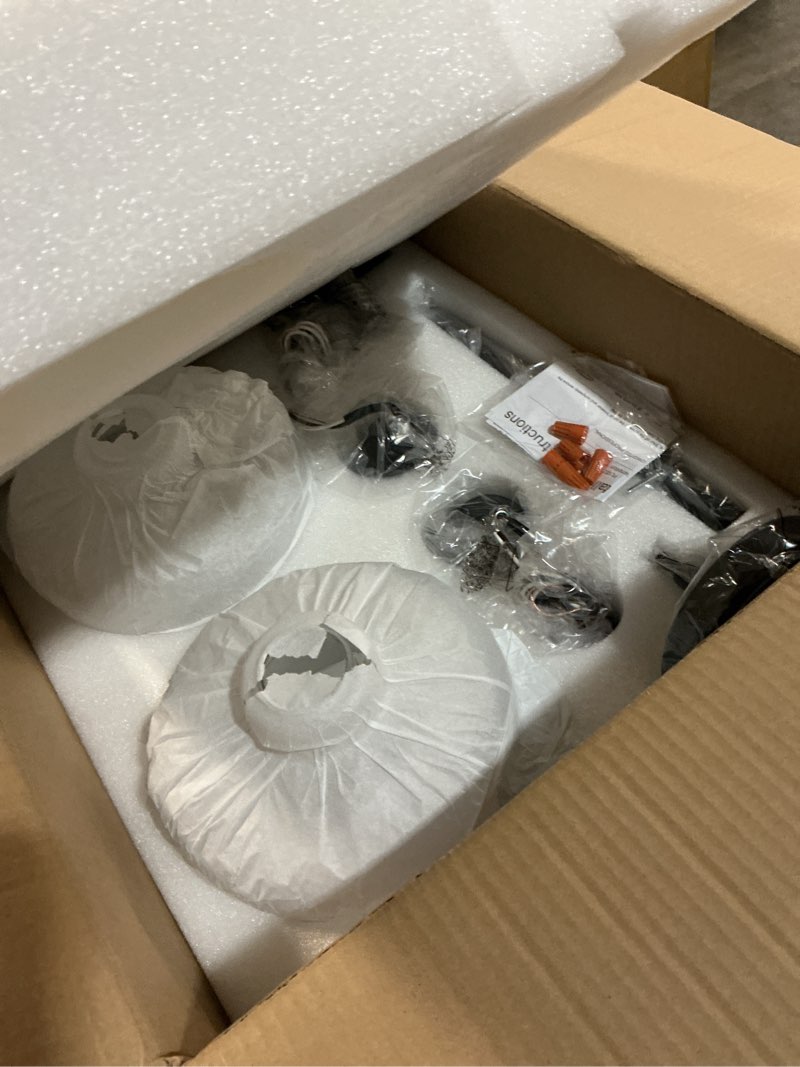 Condition photo showing New/Like New for Emak 2 Pack Pendant Lights Kitchen Island, 8 Inch Black Pendant Light Fixtures with Clear Glass Shade, Modern Farmhouse Island Lights for Kitchen, Dining Room, Bar, PL122-BK-CG-2PK Black & Clear Glass 8 Inch - 1 Light(2 Pcs)
