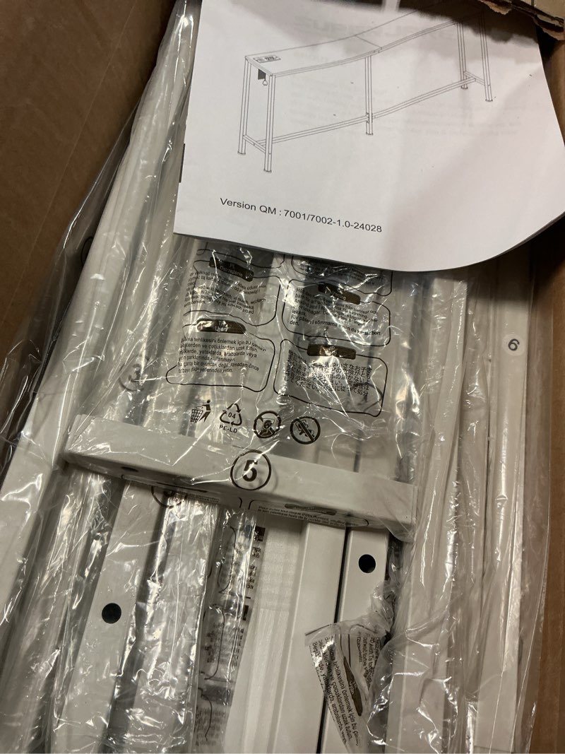 Condition photo showing Good Condition for SUPERJARE 70 Inch Console Table with Outlet, Sofa Table with Charging Station, Narrow Entryway Table, Skinny Hallway Table, Behind Couch Table, for Living Room, White White 7.9"D x 70.8"W x 31.5"H