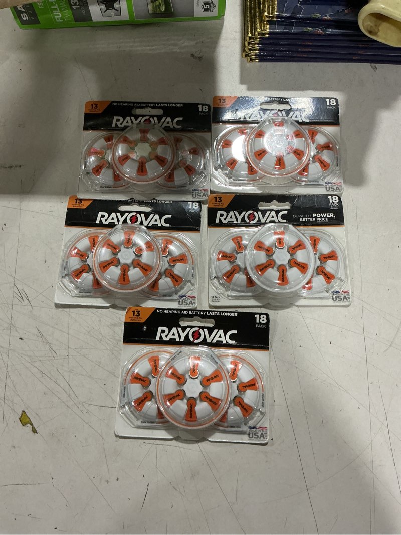 Condition photo showing Good Condition for rayovac size 13 hearing aid batteries, 18-pack 13-18 (pack of 5)