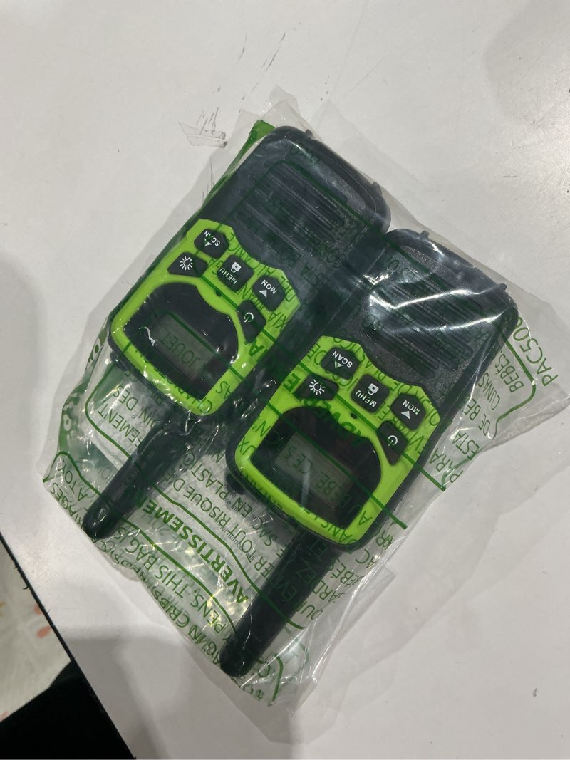 Condition photo showing Good Condition for walkie talkies,moico long range walkie talkies for adults two-way radios with 22 channels frs vox scan lcd display with led flashlight for field, survival biking hiking camping 2 pack (green) green 2 pack