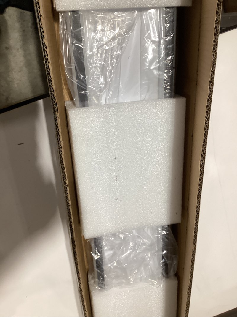 Condition photo showing As Is for 39”Flush Mount CeilingLight, Modern LED Hallway Light Fixture Dimmable CeilingLamp with Remote Control, Black Ceiling Lights for Bedroom/Balcony/Dressing Room, 3000k-6000k, 40-60W Oval 39IN