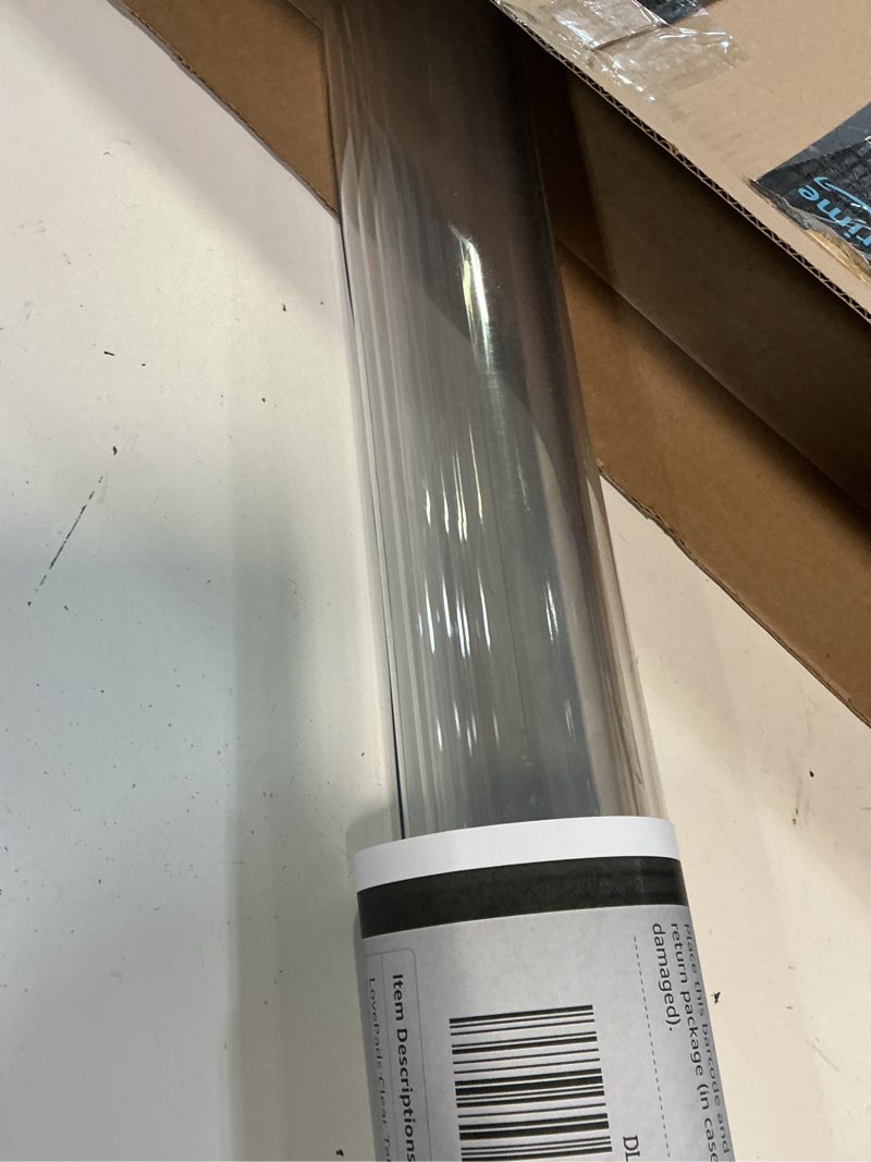 Condition photo showing Good Condition for lovepads clear table cover protector 36 x 48 inch, 1.5mm thick plastic table cover, table protector for dining room table, waterproof vinyl tablecloth table pad mat for kitchen, dresser, writing desk 36" x 48" (rectangular) clear 1.5mm