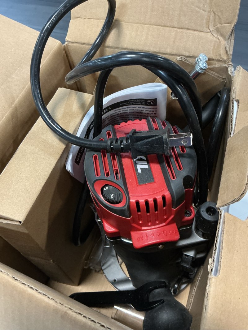 Condition photo showing As Is for skil 1/4-in and 1/2-in 2-hp variable fixed corded router
