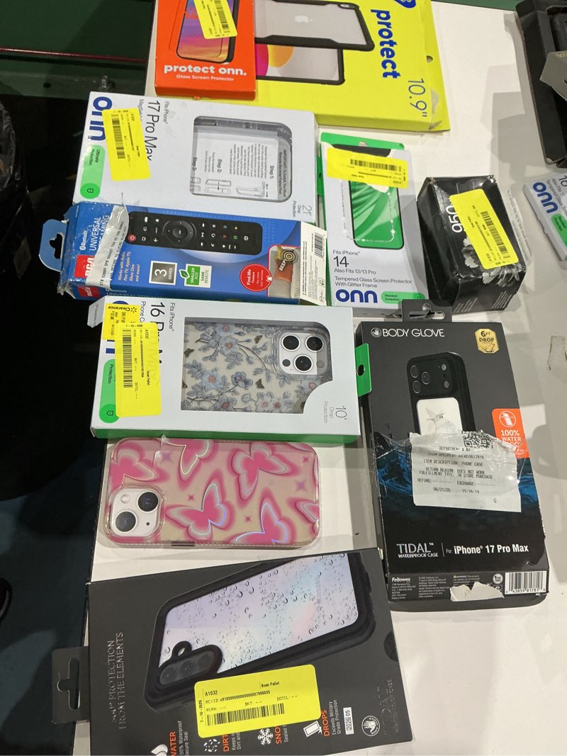 Condition photo showing As Is for assorted cellphone/tablet/laptop case covers & accessories