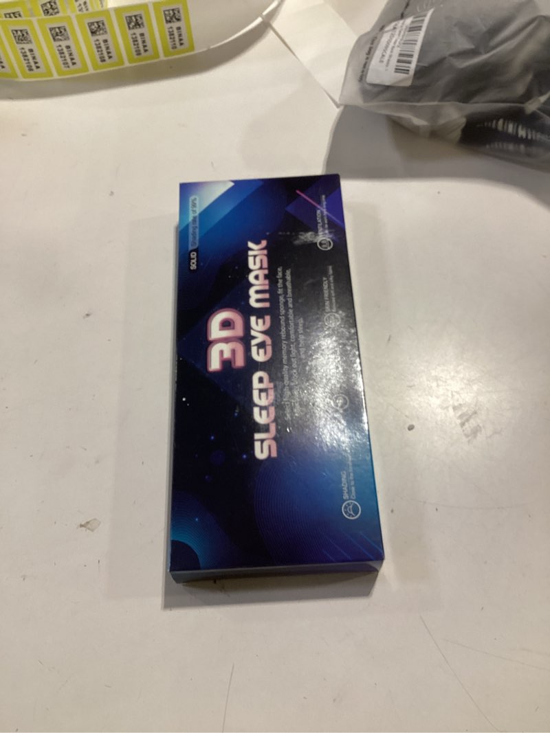 Condition photo showing New/Like New for Sleep Mask, 3D Deep Contoured Eye Covers for Sleeping, 99% Block Out Light Eye Mask, Zero Eye Pressure Cup Blindfold for Men Women, with Adjustable Strap for Sleeping, Yoga, Traveling (Black)