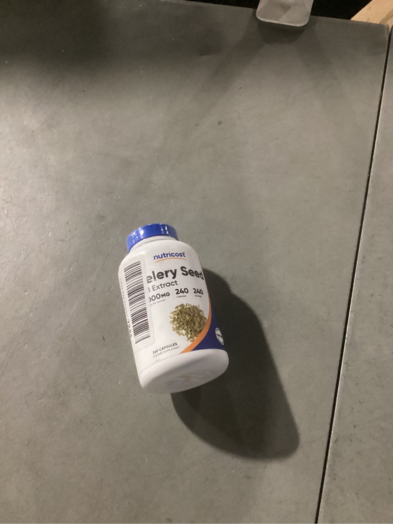 Condition photo showing Good Condition for nutricost celery seed extract 240 capsules for 240 servings per bottle - vegan, gmo-free and gluten-free