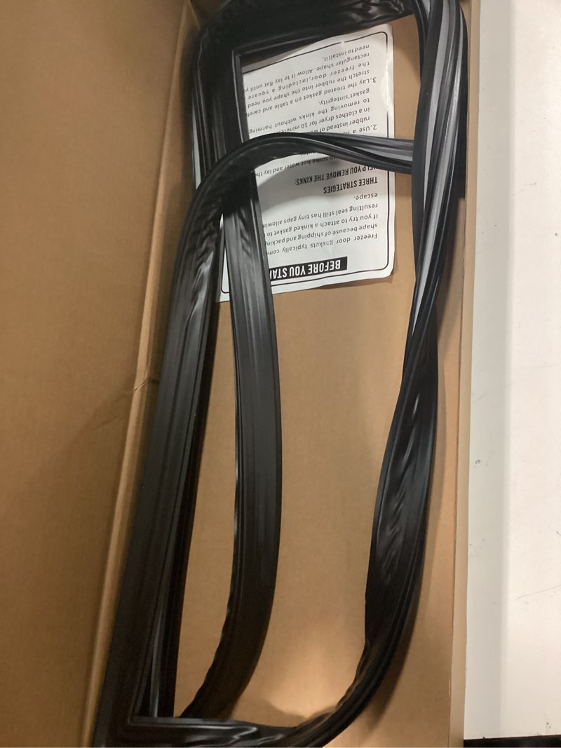 Condition photo showing As Is for upgraded 241872512 refrigerator door gasket compatible with frigidaire crosley & ken-more fridge door seal replaces top-freezer door gasket part numbers 240514612, 240542112, 240542124, 5304439526