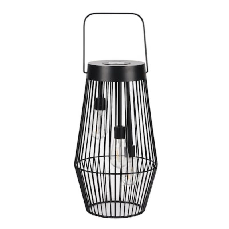 Style Selections 8.5-in x 15-in Black Metal Solar Outdoor Decorative Lantern