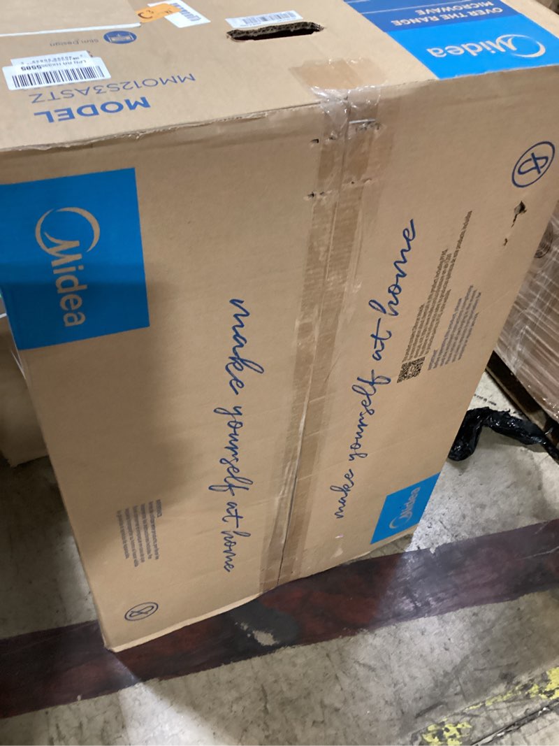 Condition photo showing Good Condition for midea mmo12s3astz over the range microwave oven, 1.2 cu.ft slim microwaves with sensor cook, stainless steel microwaves, 1000w heating power with 400cmf vent fan 1.2 cu.ft over-the-range