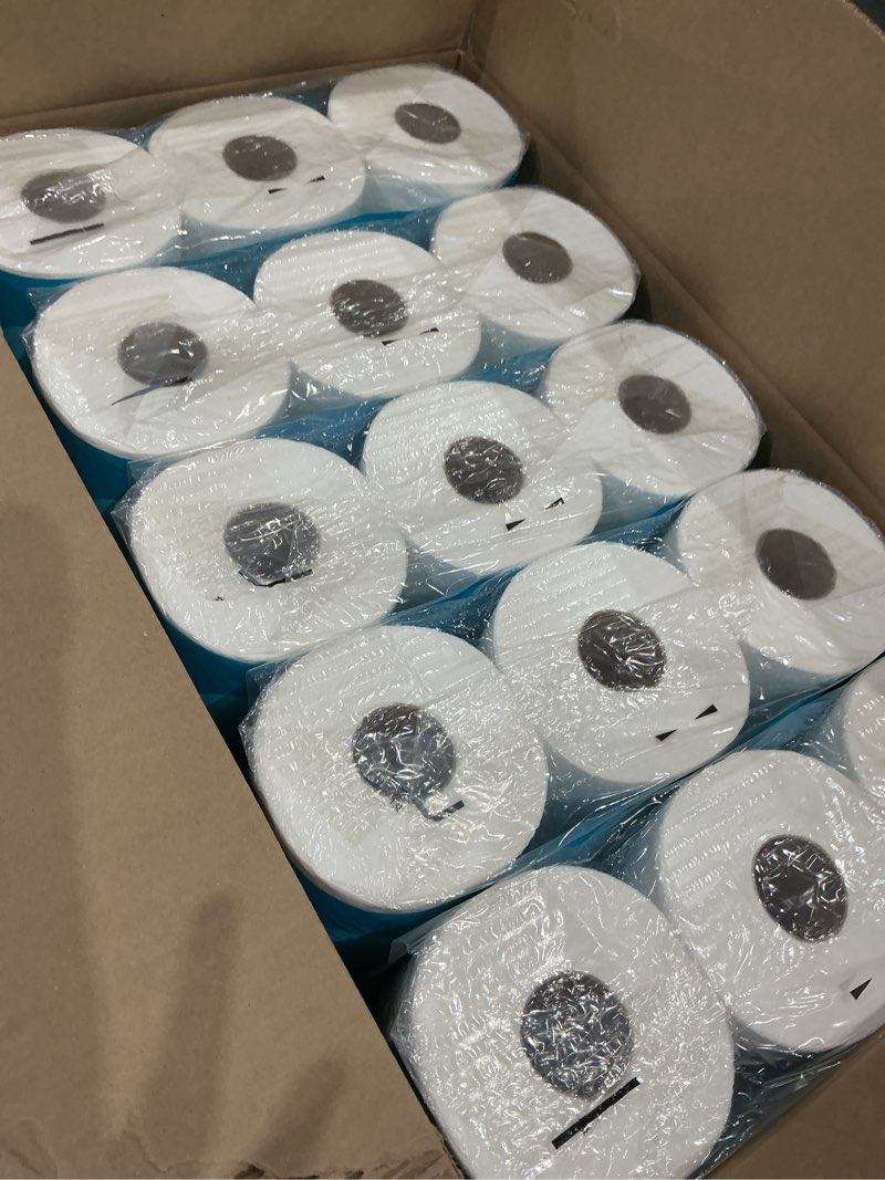 Condition photo showing Good Condition for rolls (5 packs of 6), 350 sheets per roll, septic safe, equivalent to 185 regular rolls