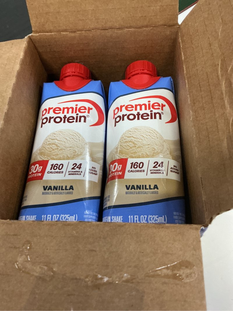 Condition photo showing New/Like New for ( bb/05/01/2027) premier protein shake - vanilla - 12pk/11oz