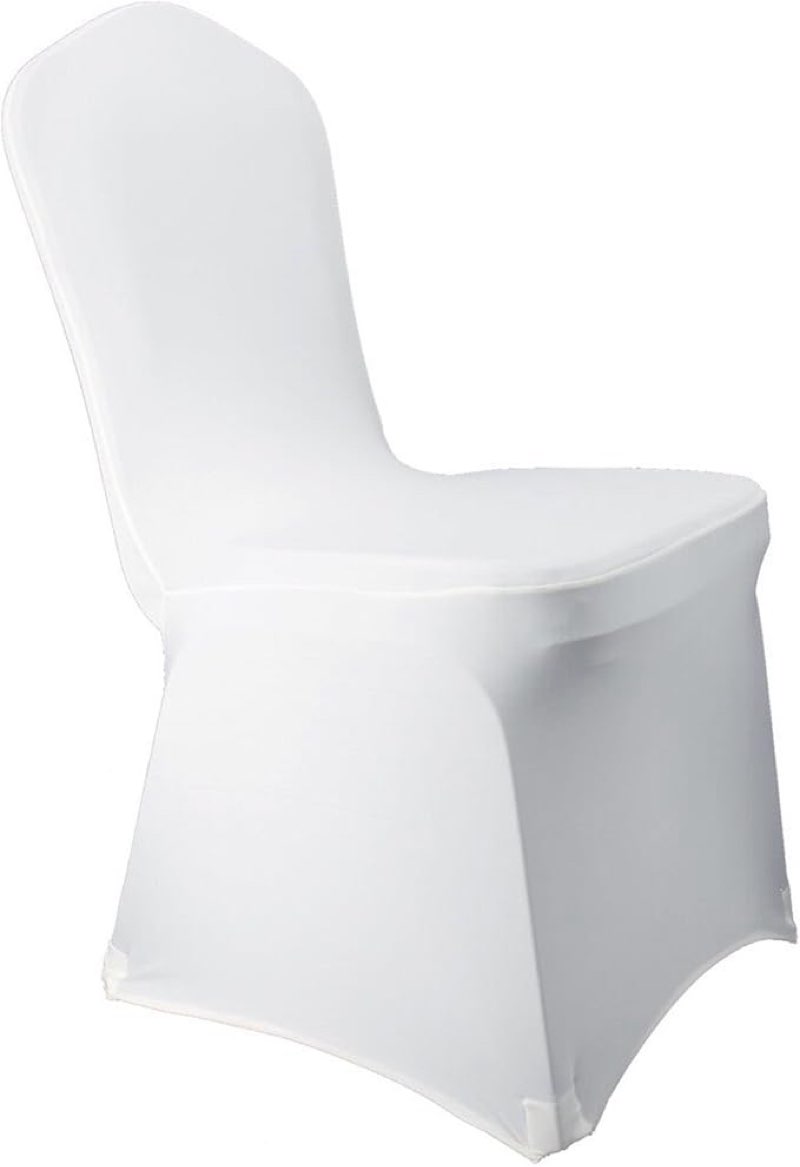 welmatch black stretch spandex chair covers wedding - 100 pcs banquet events party universal dining decoration scuba elastic chair covers good (white  100) white 100