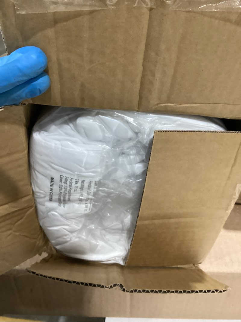 Condition photo showing As Is for cal king size, white alternative down comforter - warm, lightweight & breathable hotel quality bedding set for men, women, kids & teens - all season oversized cooling microfiber duvet insert comforter 01 - white california king (102" x 96")