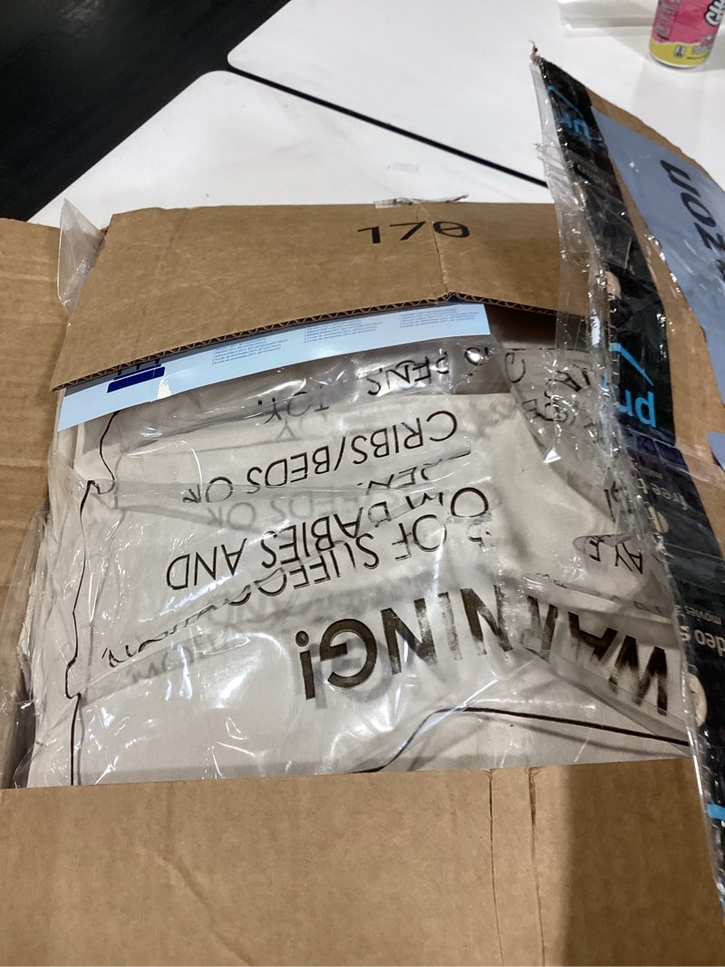 Condition photo showing As Is for zzlpp queen comforter set 7 pieces, cream tufted bed in a bag with comforter and sheets, all season boho bedding sets with 1 comforter, 2 pillow shams, 2 pillowcases, 1 flat sheet, 1 fitted sheet 03 - cream queen