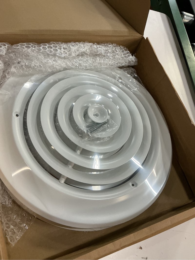 Condition photo showing New/Like New for therwen 2 pcs 10 inch round vent cover, white round ceiling diffuser with screws hvac vent duct cover replacement exhaust fan covers for home office kitchen ventilation use, outer dimensions: 9-15/16" 10 inch white 2