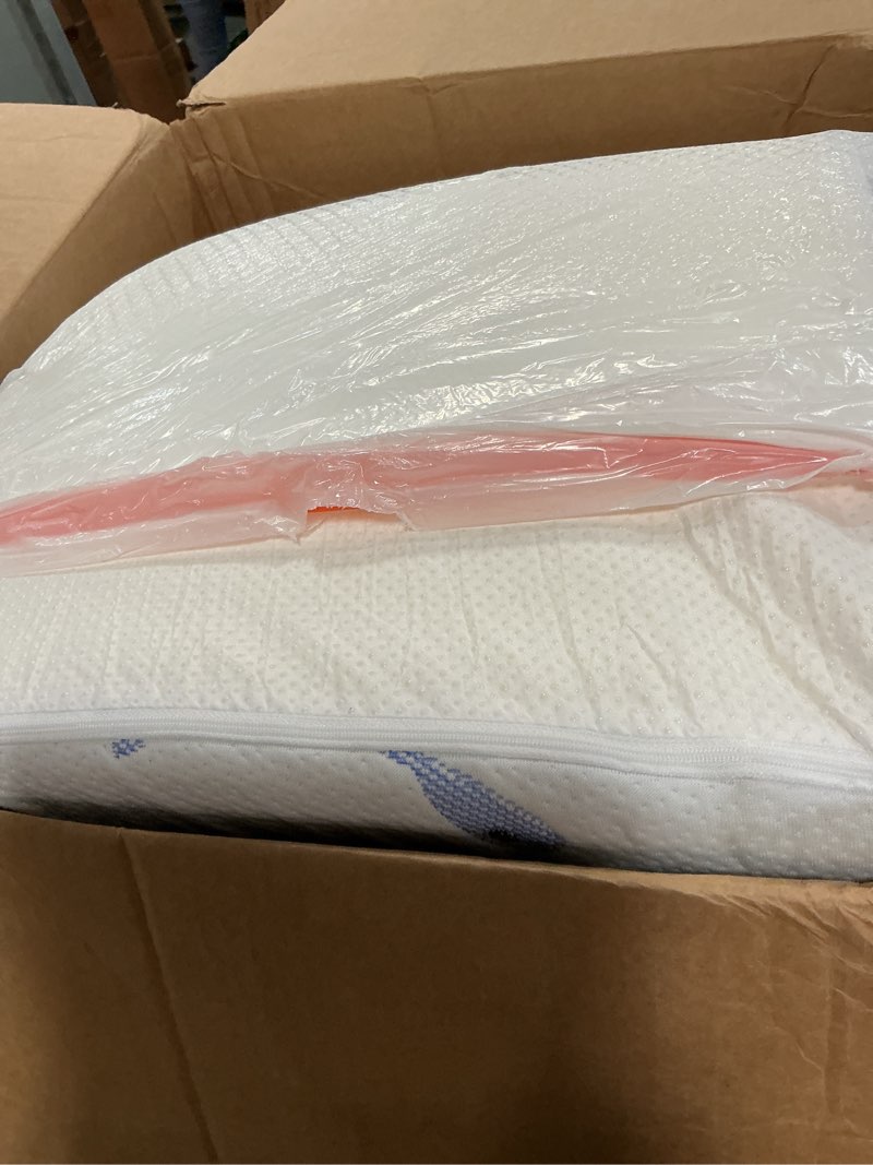 Condition photo showing As Is for Pack and Play Mattress,Dual Sided Premium Memory Foam 38"x26" Pack N Play Mattresses,Provide Support Baby Mattress for Pack N Play with Soft Breathable Washable Cover