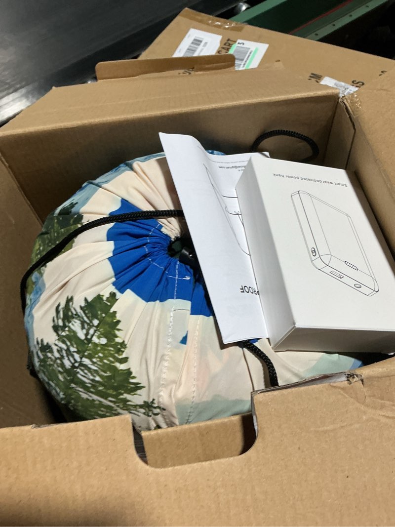 Condition photo showing Good Condition for bearhug 50” x 70” heated blankets battery operated, cordless wearable heating throw blanket with 15000 mah power bank, 3 heating levels usb rechargeable waterproof for camping,car,outdoors (lake) yellow - lake