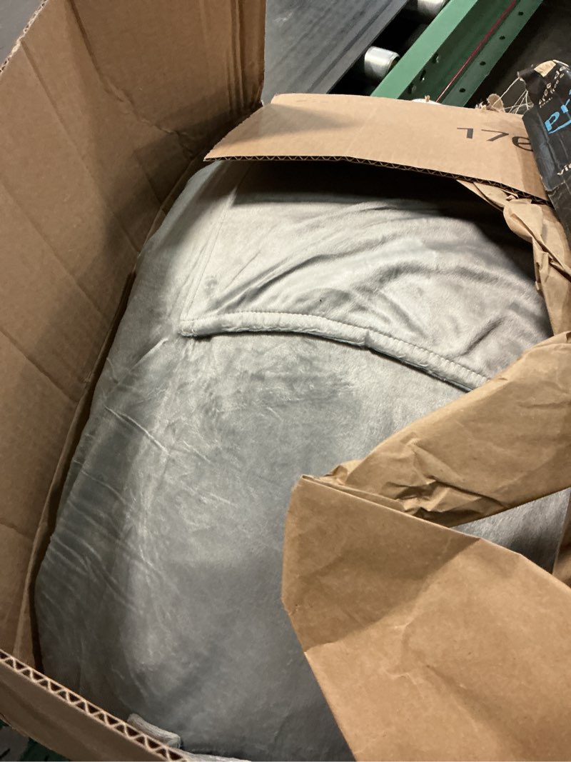 Condition photo showing As Is for nestl reading pillow with shredded memory foam, designed for sitting up in bed and couch, back and arms adjustable support for adult & teens backrest pillows for reading, with washable cover grey standard 18" 08 - grey