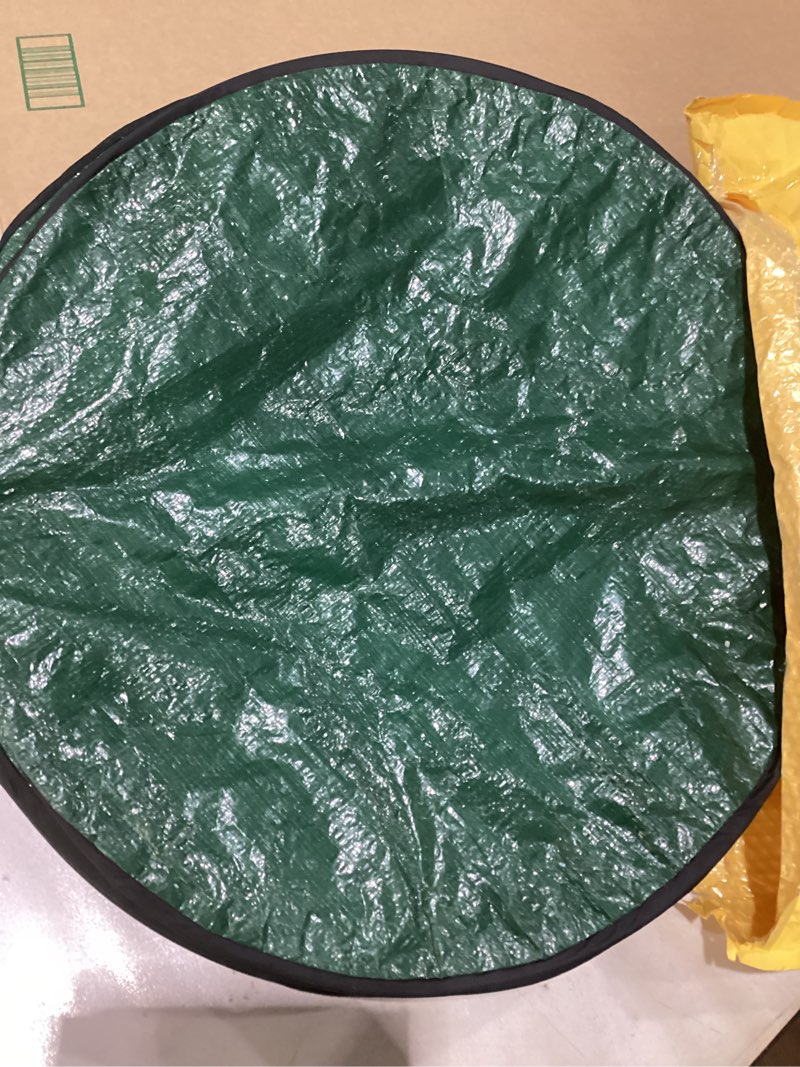 Condition photo showing Good Condition for Household Essentials 2034-1 Pop Can and Leaf Bag with Zipper Lid | Portable Yard Waste and Trash Collector | 30 Gallon, Green