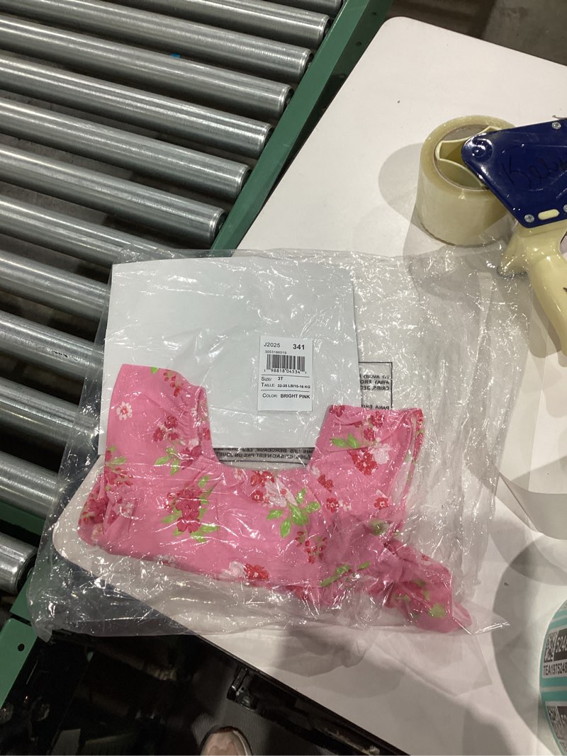 Condition photo showing New/Like New for The Children's Place Baby-Girls and Toddler Short Sleeve Flutter Shirt 3T Bright Pink