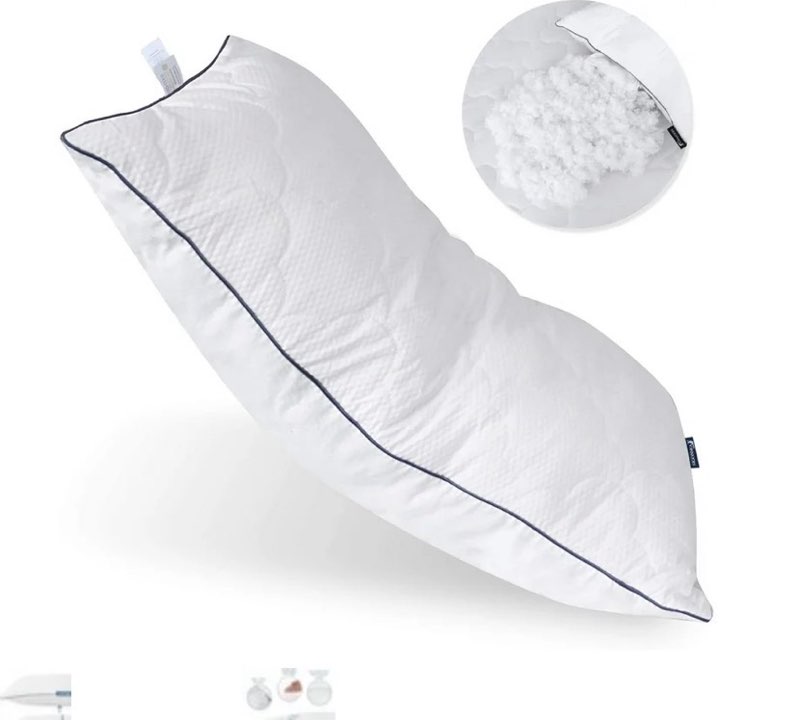 Moonsea Adjustable Bed Pillow for Sleeping, Flat Pillow for Back/Stomach Sleeper, Soft Hypoallergenic Slim Thin Bed Pillow Queen Size 20X30 inches, Premium Ball Fiber Filling Low