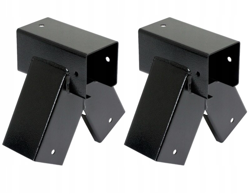 (similar to stock photo) 4 in. x 4 in. heavy duty metal swing set brackets with mounting accessories diy for playground outdoor, black (2-pack)