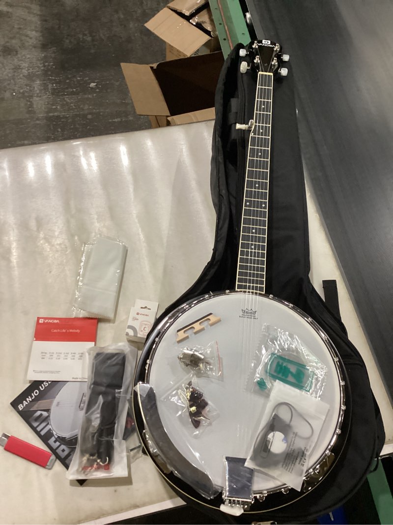 Condition photo showing New/Like New for Vangoa NYLON Banjo 5 String Kit, 38 Inch Full Size Banjo with Nylon Strings with Gig Bag, Premium Ac