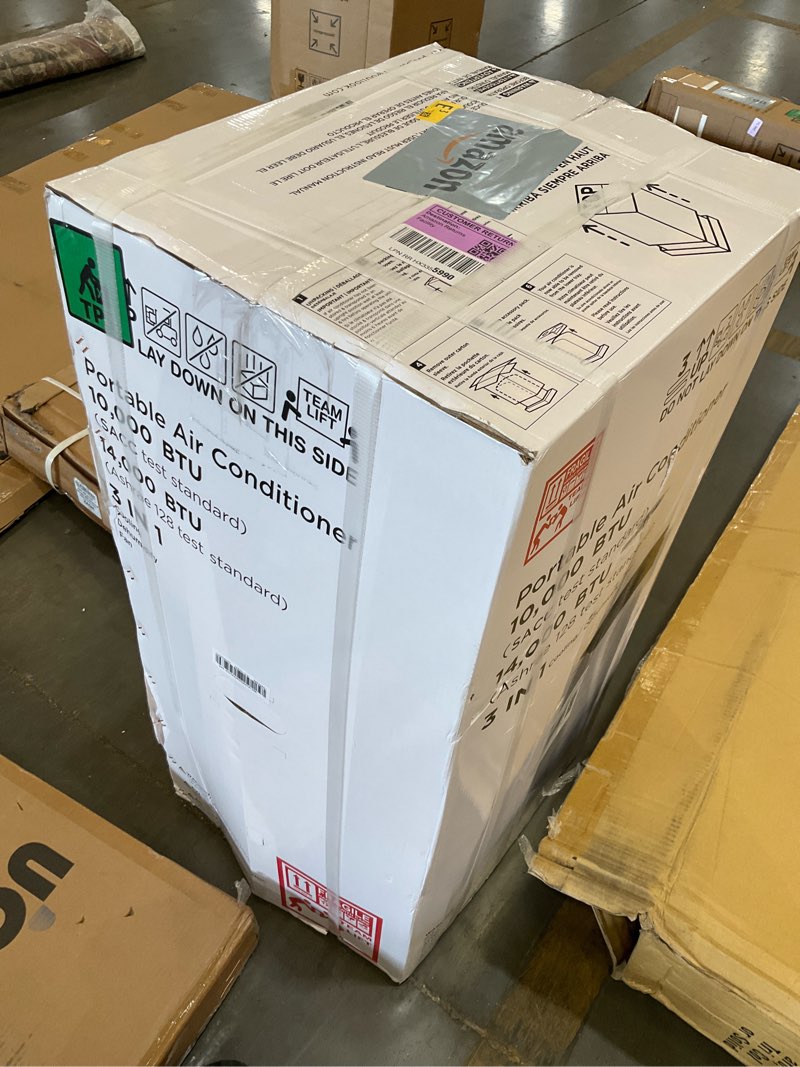 Condition photo showing As Is for 14,000 btu portable air conditioner cools up to 700 sq.ft, 3-in-1 energy efficient portable ac unit with remote control & installation kits for large room, campervan, office, temporary space