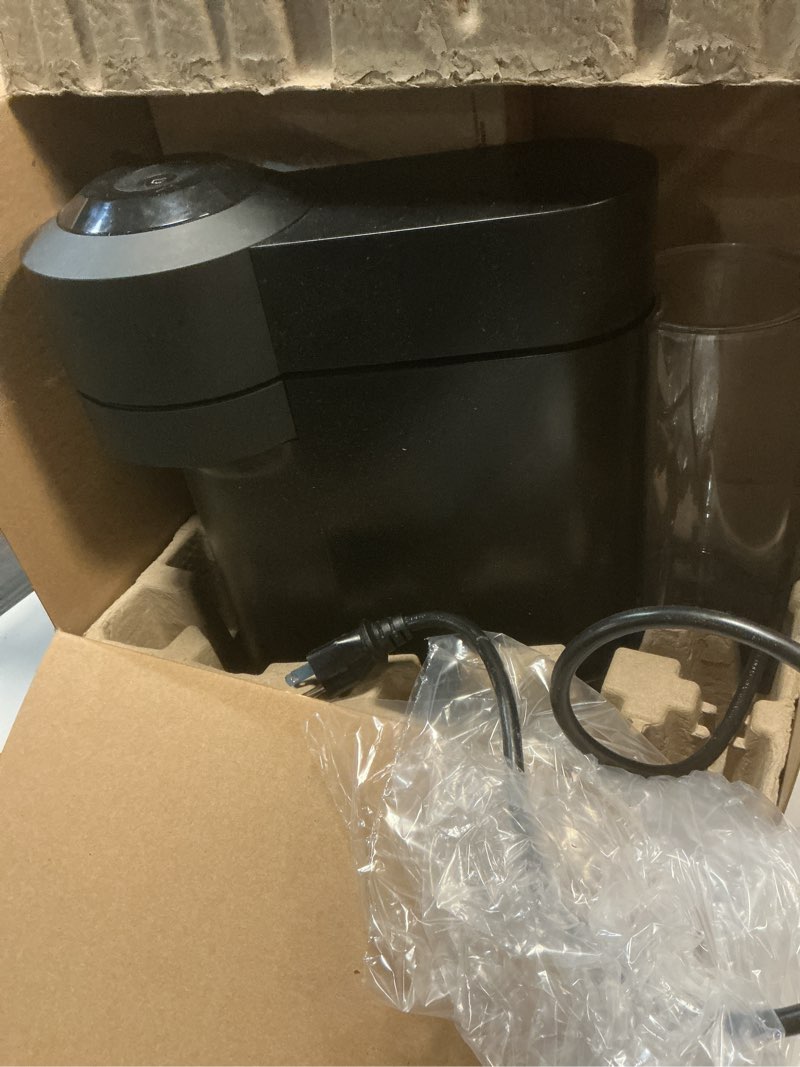 Condition photo showing As Is for nespresso vertuo next coffee and espresso machine by de'longhi, limited edition, 5 cups, matte black