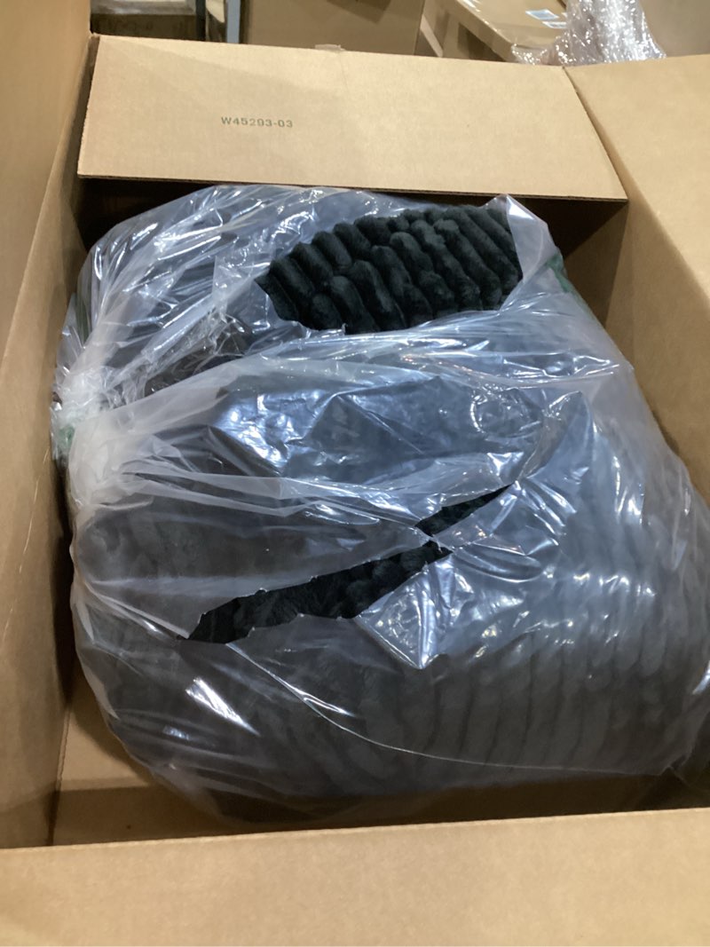 Condition photo showing Good Condition for soft plush faux fur couch cover, fluffy non slip sectional sofa covers for 3 cushion couch, furniture protector sofa slipcover(1 pcs 27"x27" black) 1pc/28"x28"-arm/backrest cover black